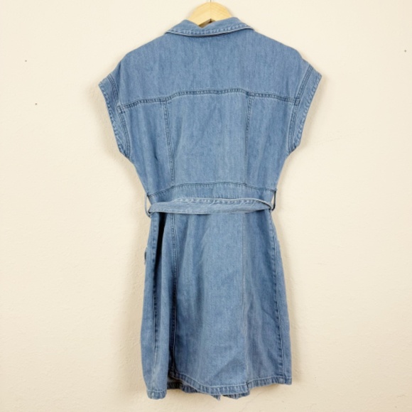 Boyish The Joe Safari Blue Denim Belted Dress Size Medium - Picture 5 of 6